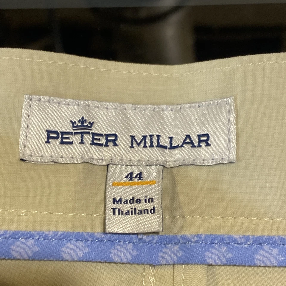NEW Peter Millar Chino Golf Shorts Mens SZ 44 X 10 Beige Crown Sport NWT $105 CD - Image 2 of 4