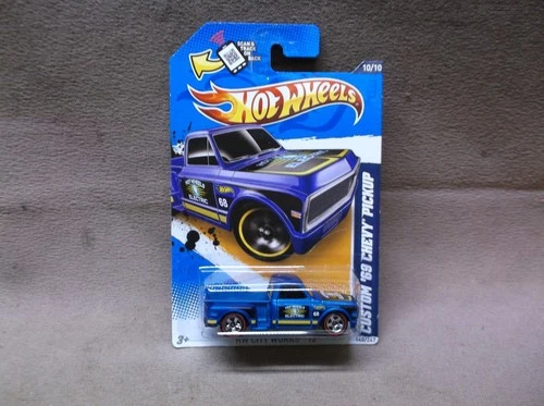 HOT WHEELS 2012 #140 BLUE CUSTOM 69 CHEVY PICKUP TRUCK REDLINE 1969 CHEVROLET