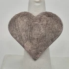 Vintage Sterling Silver 925 Textured Heart Signed Mexico Adjustable Ring Sz 5.5