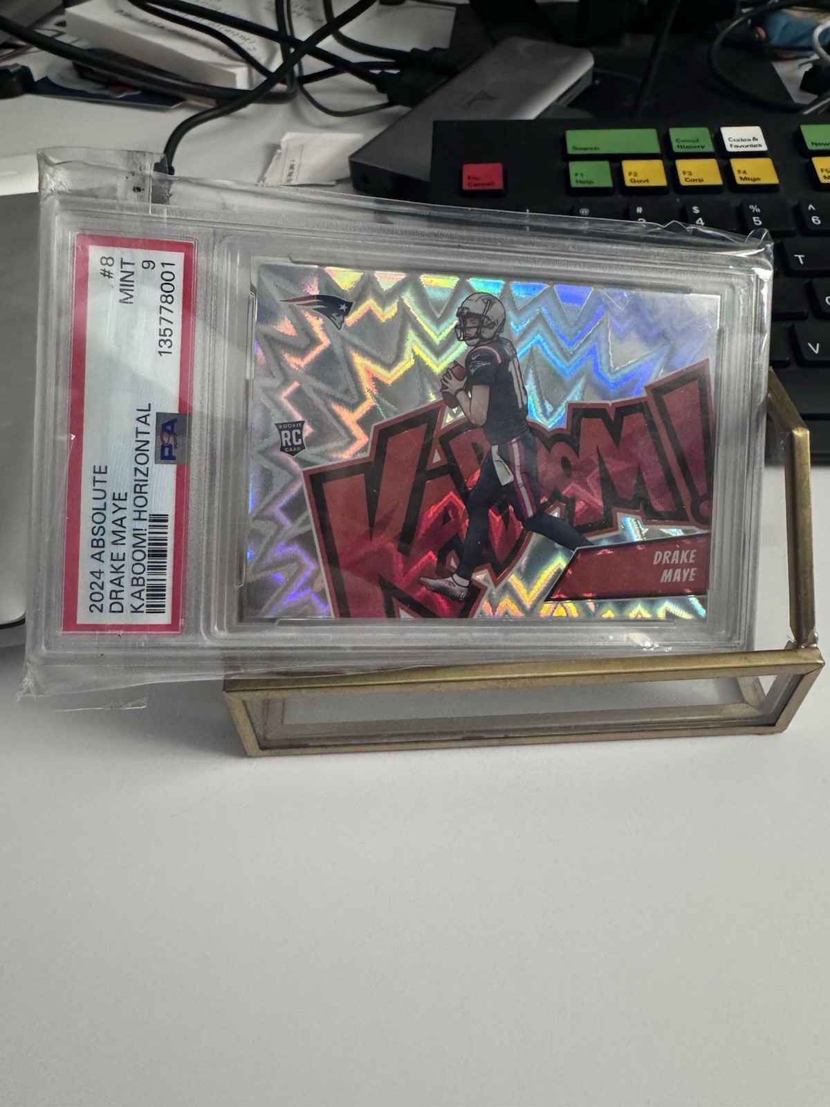 2024 Panini Absolute - Kaboom! Horizontal Drake Maye #8 (RC) PSA 9