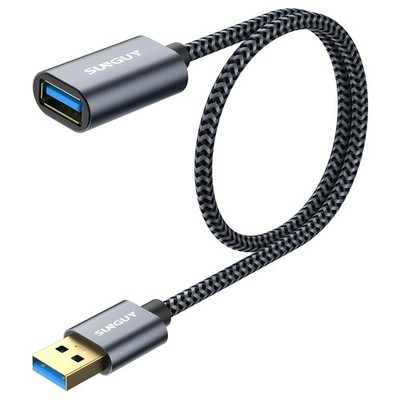 SUNGUY USB 3.0 Verlängerungskabel Stecker auf Buchse Verlängerung 0,5m, grau 