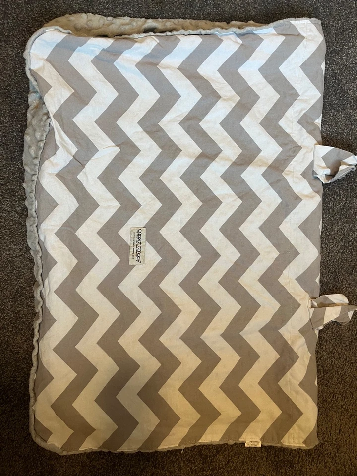 Carseat Canopy Chevy Gray White Chevron Soft Infant Cover one-Size - Image 4 of 4