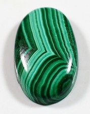 22 Ct 5X13X21 mm NATURAL DESIGNER GREEN MALACHITE OVAL CABOCHON GEMSTONE OK-103