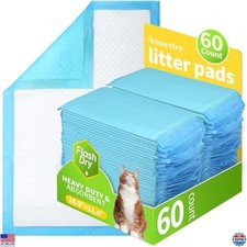60 Count Cat Litter Pads, 16.9" x 11.4", Super Absorbent, Leak-Proof, Unscented