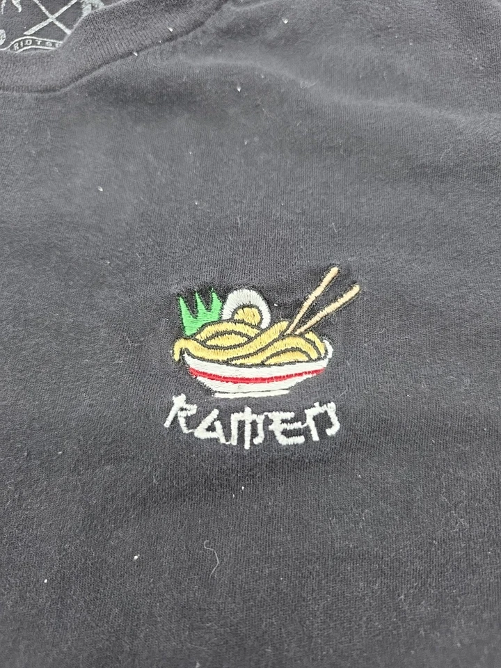 Riot Society Long Sleeve T-Shirt Men 2XL Black Logo Embroidered ..#37796 - Image 3 of 4