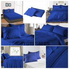 Best Bedding 1000TC/1200TC 100 Cotton US Sizes Select Item Royal Blue Stripe