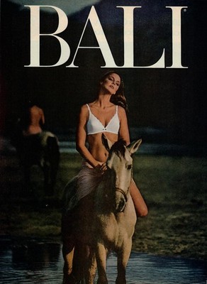 1978 Bali Lingerie Bra Print Ad Lady on Horse