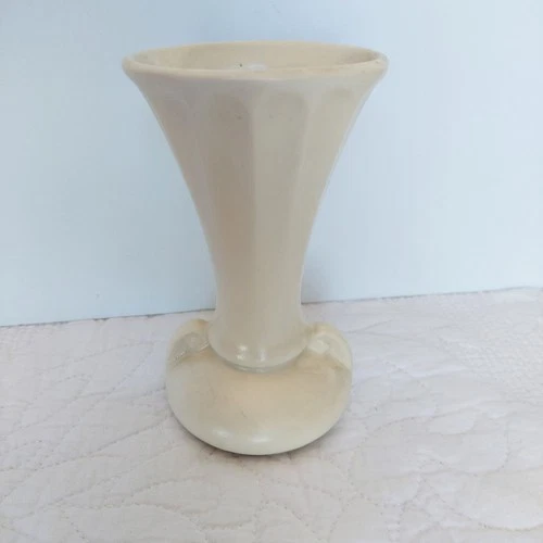 MCM Shawnee 5.5" Flare Bud Vase Ivory Matte Vintage Ceramic VGUC