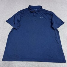 Under Armour Polo Men  s Blue Short Sleeve Size 2XL