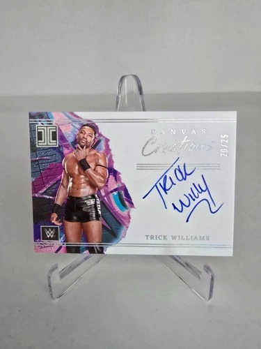 2023 Panini Impeccable WWE Canvas Creations Signatures Trick Williams/25 Auto