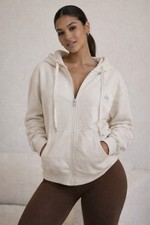 Alo Yoga Accolade Hoodie Full Zip Hoodie Oat Milk Size Small
