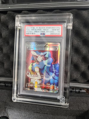 2017 Pokemon XY Black Star XY177a Karen Promo Premier Trainer PSA