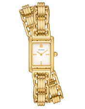 TORY BURCH ELEANOR TBW1067 CREAM DIAL GOLD DOUBLE BRACLET 19MM WOMENS WATCH