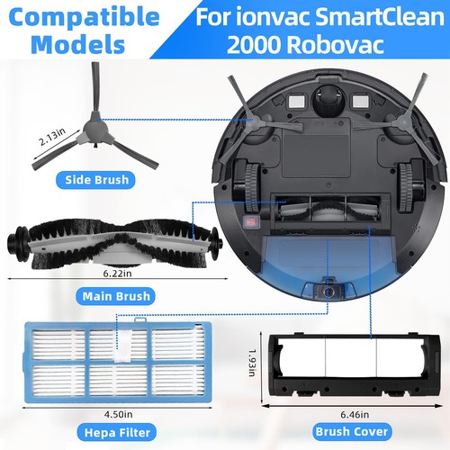 Replacement Parts for Ionvac SmartClean 2000 Robovac Robotic Vacuum Cleaner A... - Picture 2 of 7