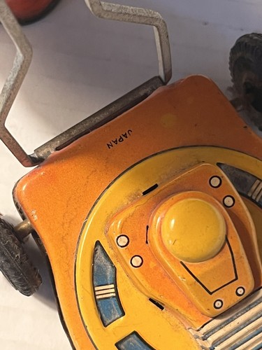 Vintage 50’s Litho Tin Walking Wind Up Bear With Lawn Mower 7” Japan - Picture 8 of 11