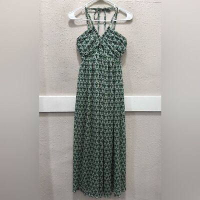 Sincerely Jules Green Pattern Pleated Maxi Dress NWOT XS | eBay