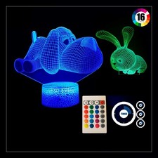 3D Illusion Lamp Night Light 2 Patterns, 16 Colors Remote Control with Timer