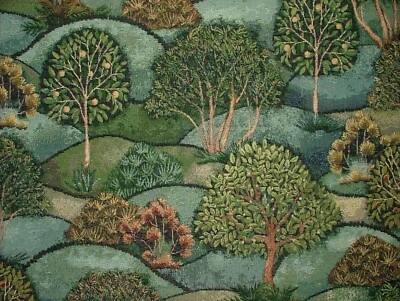 PANDORAS UPHOLSTERY Tapiz de árbol de prado verde tela cortina tapicería cojín manta uso