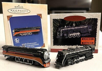 Lot of 2 Hallmark Locomotive 700E Hudson Steam Lionel & 4449 Daylight 1996 2003