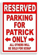 Personalized Parking Sign Wall Decal Metal Sign No Parking Customized PATRICK