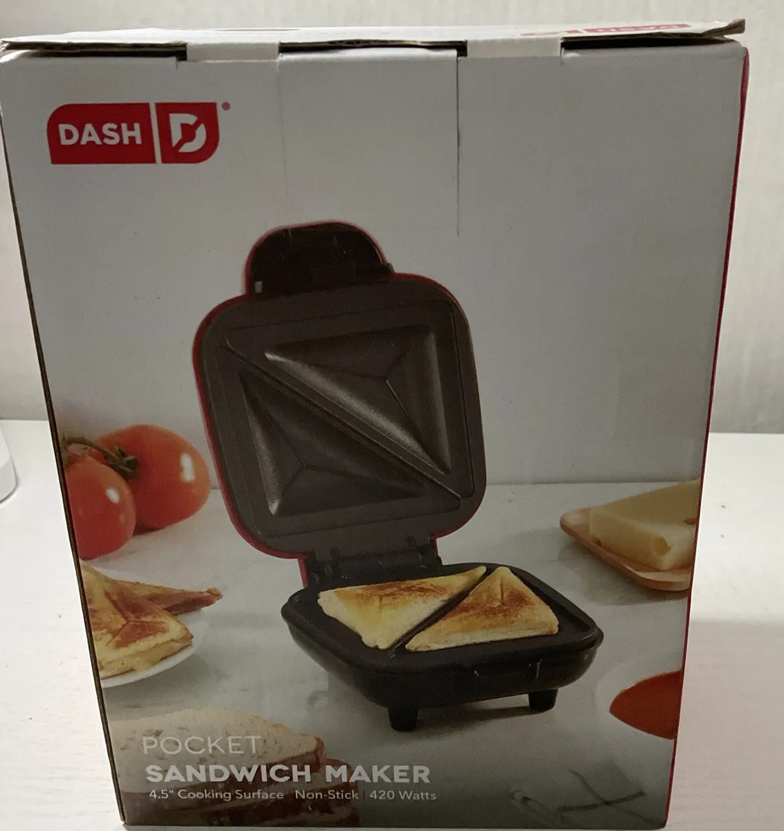 Dash Pocket Sandwich Panini Maker Nonstick 4.5 inch Cooking Surface w/  Recipes!