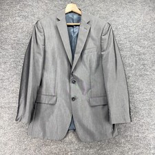Calvin Klein Blazer Men 38 Gray Button Up Collared Long Sleeve Lined Regular
