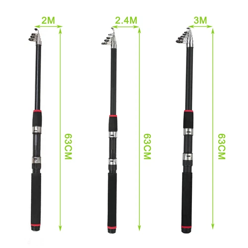 2.0FT Fishing Rod Strong Support Carbon Fiber Portable Stretchable Lightweight - Picture 5 of 12