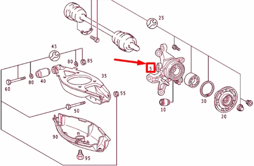 NUOVO MERCEDES-BENZ SLK R170 PORTARUOTA POSTERIORE SINISTRO A2023509408 ORIGINALE - Foto 7 di 11