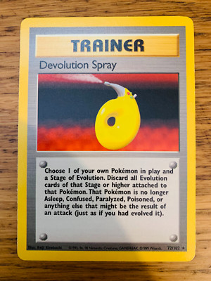 Devolution Spray (72/102) Rare Base Set Pokemon Karte! SCHNELLER & KOSTENLOSER VERSAND!