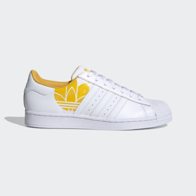New Adidas Men's Originals Trefoil Superstar Shoes (FY2825) White //  White-Gold | eBay