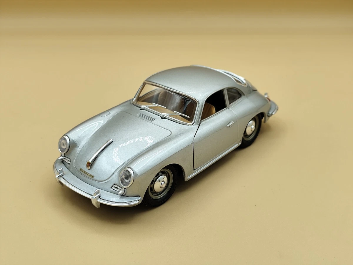 Burago Porsche 356B Coupé 1961 – échelle 1/20, Jaune – Boîte Abîmée