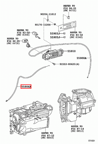 Genuine Toyota LandCruiser 79 78 Series VDJ HZJ Heater Direction Control Cable - Picture 2 of 9