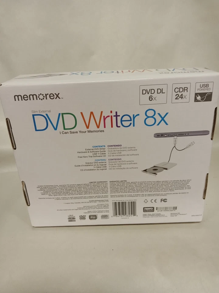 Memorex DVD Writer 8X USB External Multi Format Slim DVD - Image 2 of 4