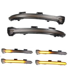 Dynamic Led Side Mirror Sequential Turn Signal Lights Smoked Lens For VW Golf