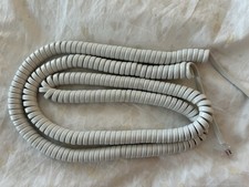 12Ft WHITE LONG HANDSET COILED CORD LANDLINE PHONE GENERIC CURLY
