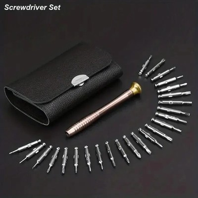 25X Mini Präzisions Schraubendreher Set Reparatur Werkzeug Kit für Telefon Uhr Glas Laptop