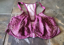 36DDD Victoria's Secret Unlined Sheer Front Close Underwire Plunge Racerback Bra