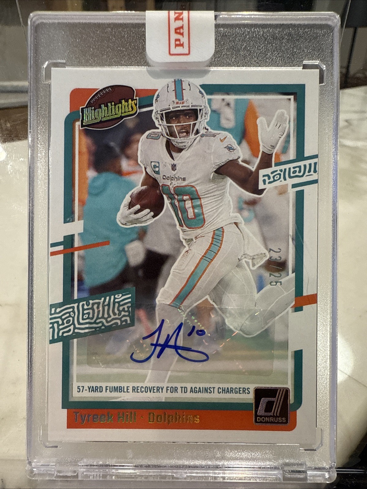2023 Panini Donruss Tyreek Hill Dolphins Highlights Autograph Auto /25 H-TH