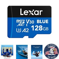 128GB Blue High-Speed Micro SD Card | A2 Rate...
