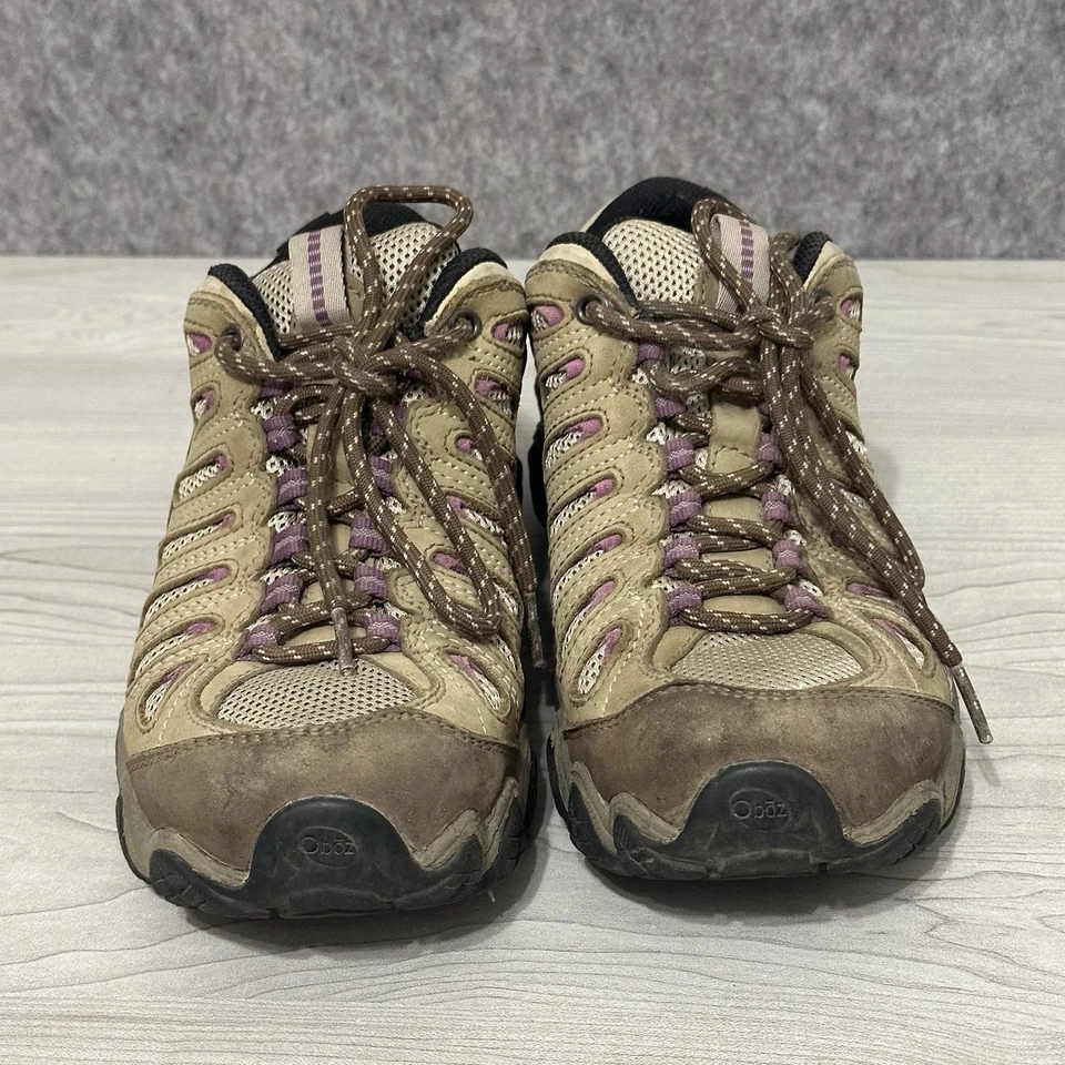 Женские туристические туфли Oboz коричневые замшевые с сеткой низкие для улицы размер 7,5 Вт - Изображение 2 из 4