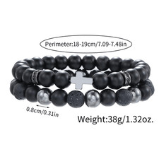 Black Obsidian Hematite Triple Protection Bracelet 10MM beads Set Blue Tiger