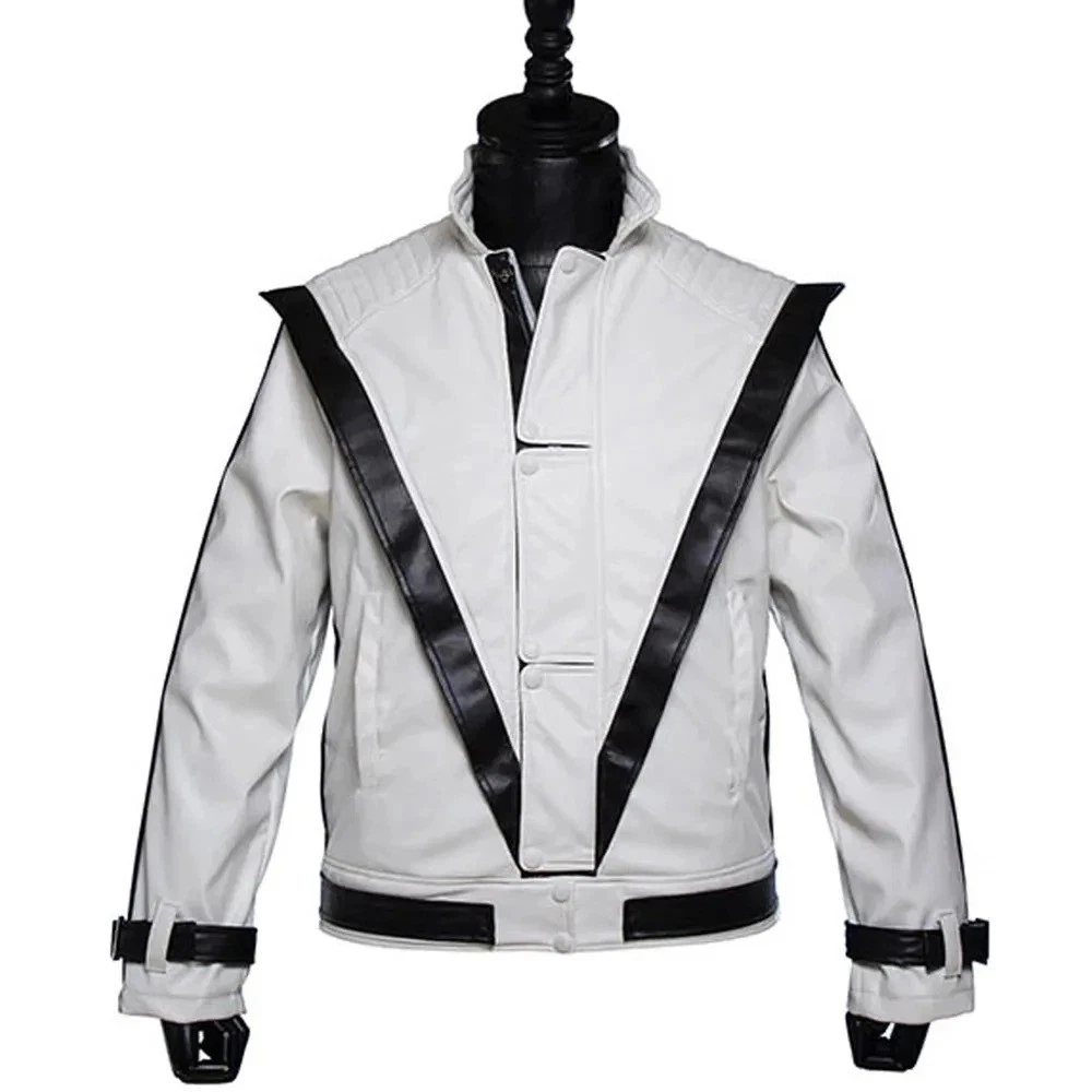 Men's Michael Jackson Thriller White Black Jacket Retro Biker Leather
Opens in a new window or tab