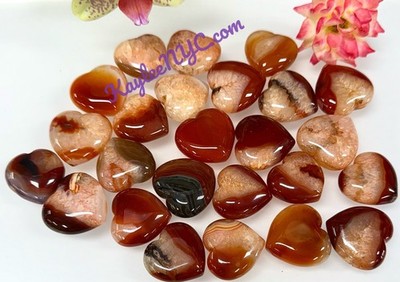 Wholesale Lot 1 Lb 1  Natural Carnelian Heart Crystal Healing Energy