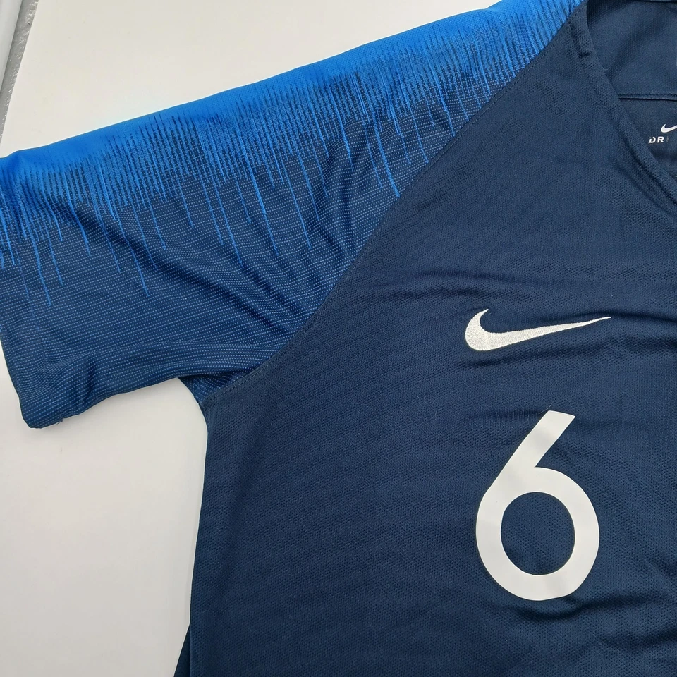 Camiseta masculina versão jogador Nike Vaporknit França 2018 Home World Cup Pogba #6 G - Imagem 4 de 4