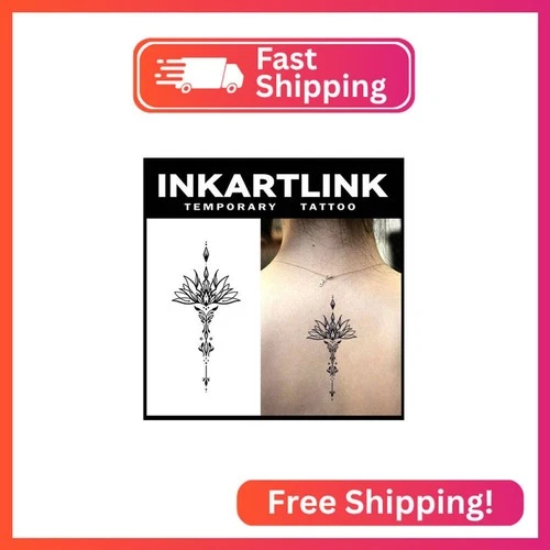 INKARTLINK Tattoo Tech, 2 Sheets Large Semi Permanent Tattoo, Adult Art Design T - product listing photo