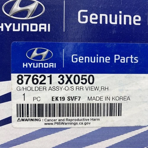 HYUNDAI GENUINE PARTS 87621-3X050 GLASS HOLDER ASSEMBLY-OUTSIDE REAR VIEW, RH