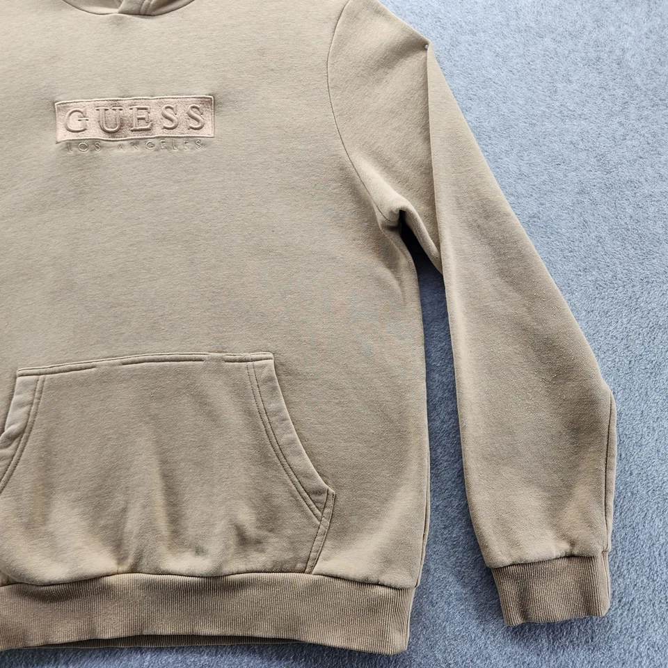Guess Sudadera con Capucha Para Hombre Tostado Medio Pullover Los Ángeles Bordado Logo Sudadera Foto 4 de 4