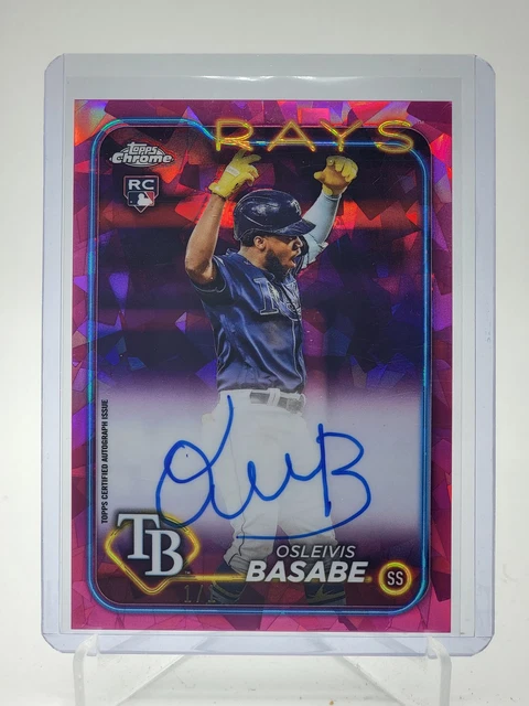 OSLEIVIS BASABE 2024 TOPPS CHROME SAPPHIRE ROOKIE AUTO PADPARADSCHA 1/1 Q1940