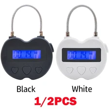 1/2Pc USB Rechargeable Smart Time Lock LCD Display Temporary Timer Padlock HOT