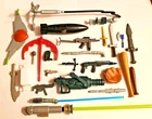 Lot Of Vintage/Modern Action Figures Weapons And Accessories Various Toy Lines